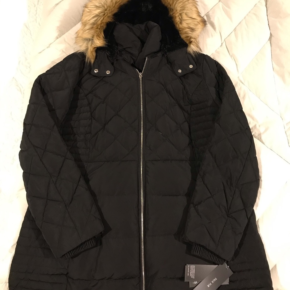 Jones New York Quilted diamond down coat